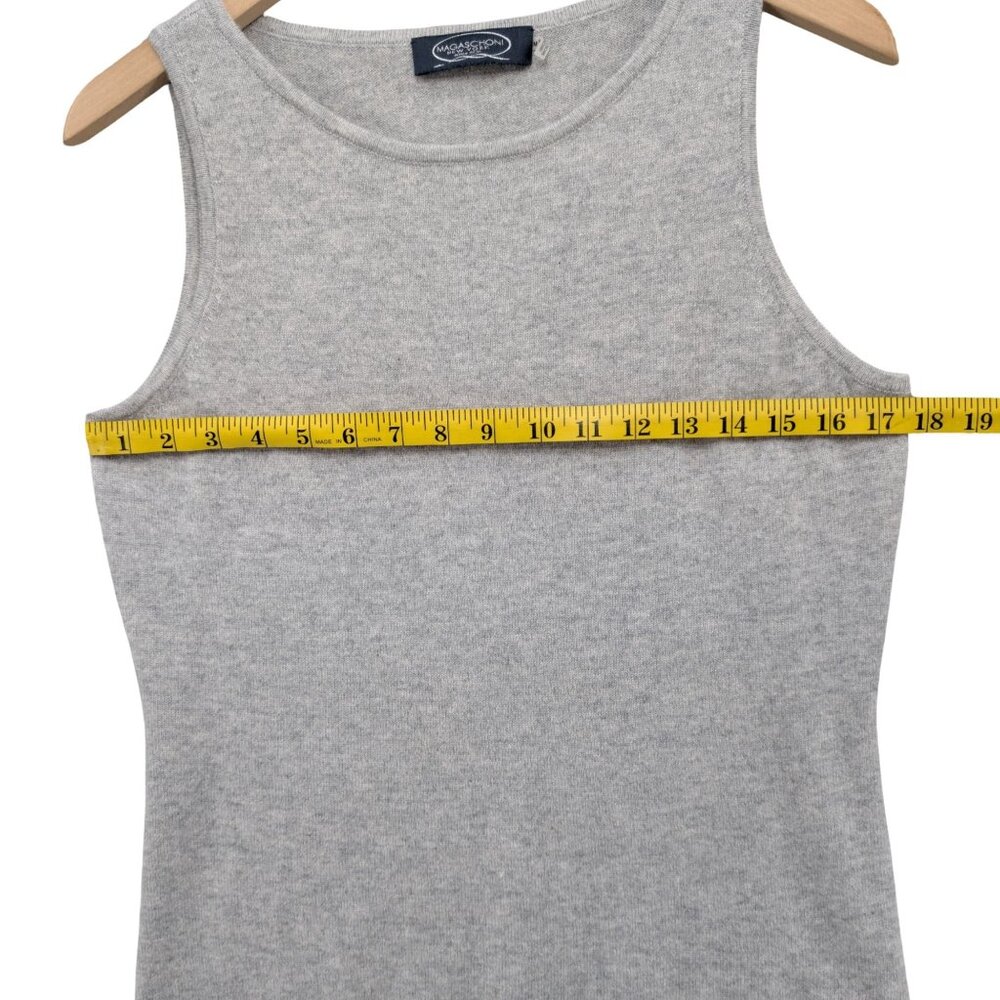 Magaschoni Cashmere Tank Top Sweater Womens Gray Knit Sleeveless Pullover Size M - Picture 6 of 7